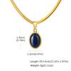 Vnox Natural Stone Pendant Necklace, Stainless Steel Blade Chain, Obsidian Tiger Eye Turquoise Lapis Stone Jewelry Gift for Men