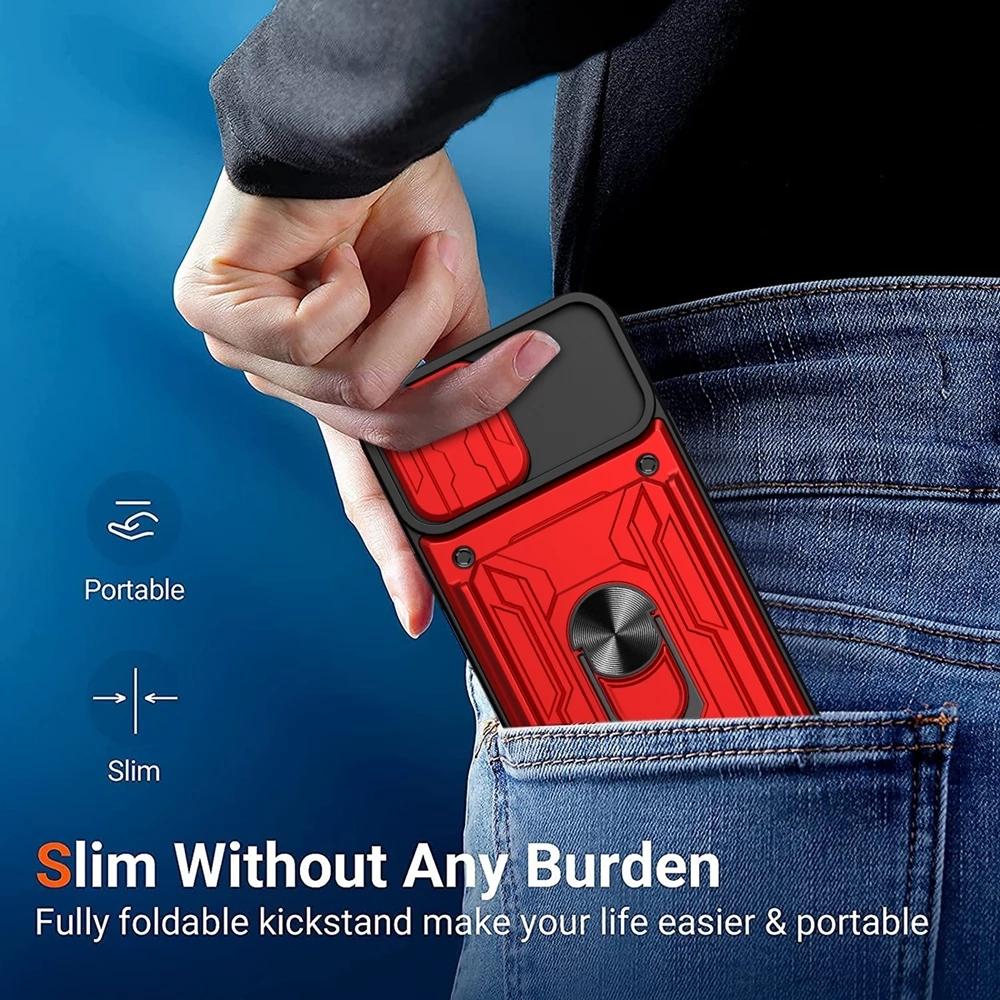 Armor Camera Protect Card Slot Ring Case For iPhone 14 13 12 11 Samsung Galaxy A53 A23 S22 S21 Redmi 10C OPPO Realme A54 A94 Vivo V23E Moto G200 Cover