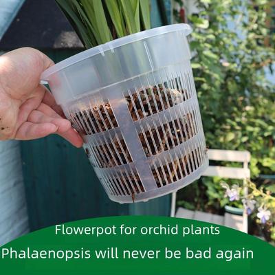 Воздухопроницаемый пластиковый горшок для орхидей - антигнил, идеально подходит для фаленопсисов и гидропонных растений