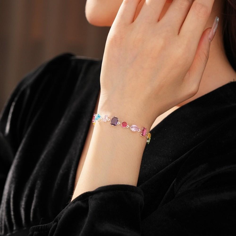 Elegant Crystal Zircon Necklace Colorful Fashion Jewelry Accessory Women