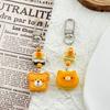 Baking Bear Food Toy Keychain: Cute Heart Pendant Backpack Charm for Girls