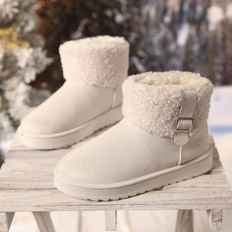 Thick-soled Snow Boots, Women's Flat Anti-slip One-foot Cotton Shoes, Short Shoes, Student Boots