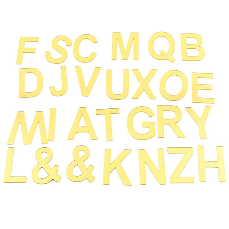 Gold Acrylic Cake Decoration Happy Birthday A-Z English Letter Wedding Party Cake Topper Cupcake Insert Flag Baking Accessories