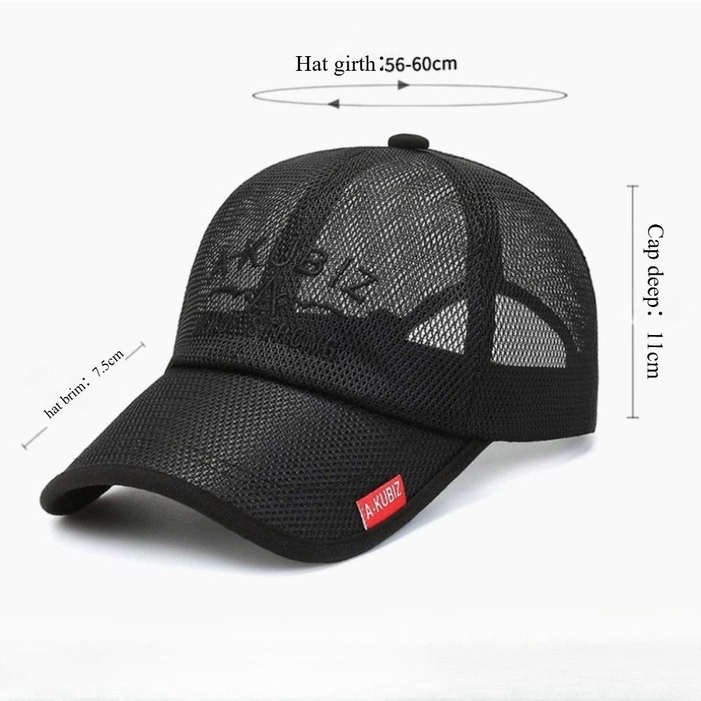 Letter Embroidered Mesh Breathable Baseball Cap Unisex Summer Meshes Peaked Cap Outdoor Leisure Sun Protection Mesh Sun Hat