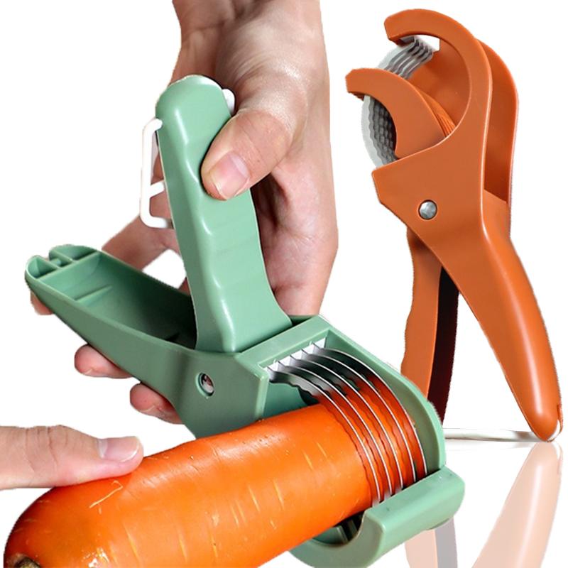 New Kitchen Fruit Slicer Multifunctional Fruit and Vegetable Slicer Fruit Slicers Portable Wavy Blade Even Slicing Kitchen Tools