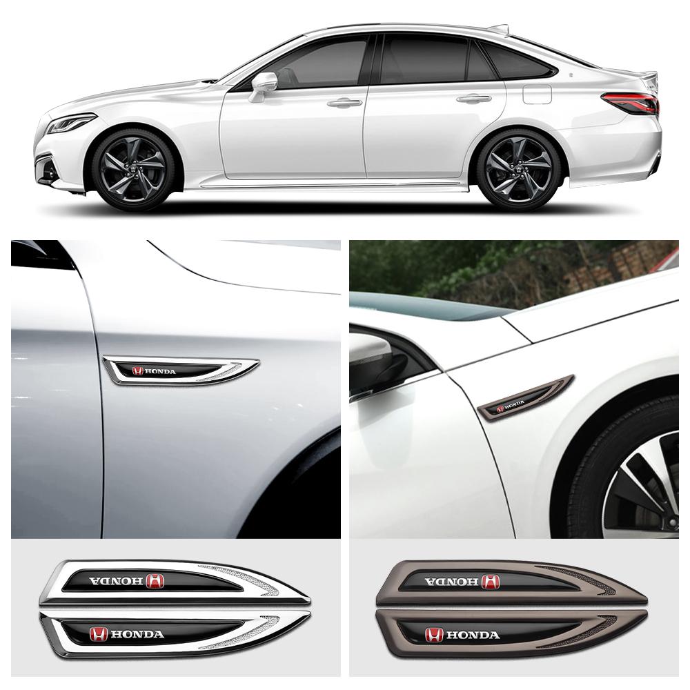 Car 3D Metal Logo Side Body Fender Sticker Auto Decor Accessories For Honda CIVIC Mugen CITY Pilot Type R Type S RR Insight Jazz
