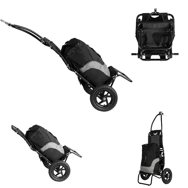 Robuster faltbarer Strandwagen mit Sitzlehne, All-Terrain-Rädern, tragbarer Outdoor-Wagen für Camping, Anglerausrüstung Transport