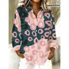 Plus Size Women's Long Sleeve Shirt Leopard Style Print Shirt