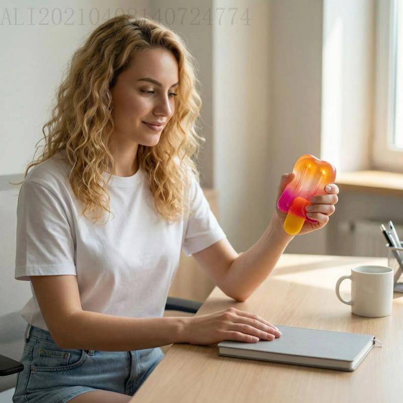 Schylling Needoh Nice Cube Sensory Nice-Sicle Stress Relief Squishy Cube Anti-Anxiety Squeeze Object for Focus ADHD Population