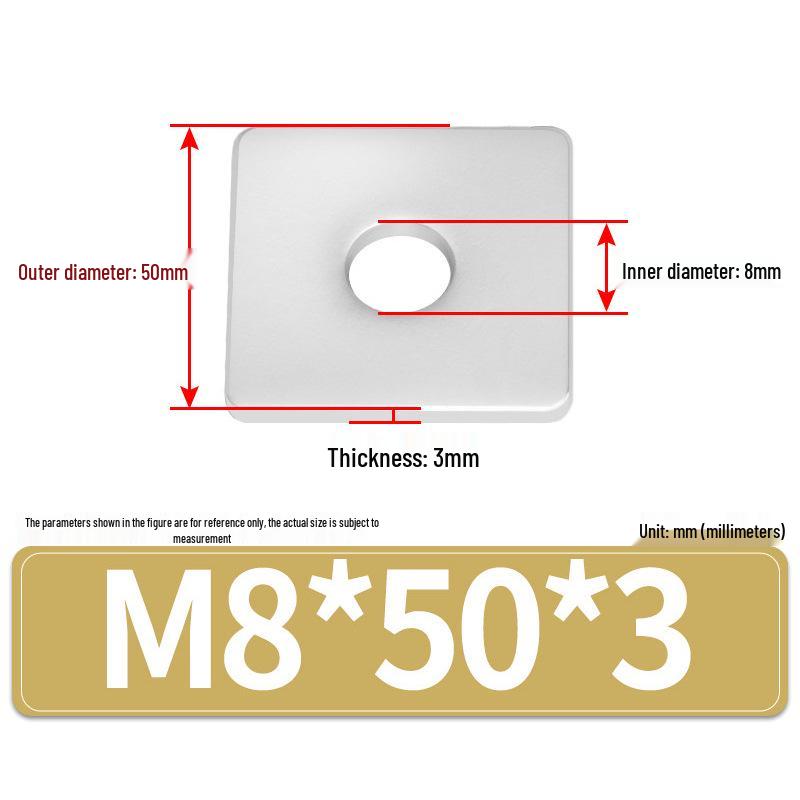 304 Stainless Steel Thickened Square Flat Washers M4-M24