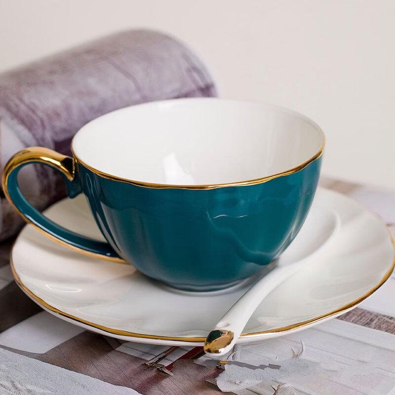 Shangqi Gold-Handle Ceramic Pumpkin Coffee Cup Set