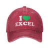 I Love Excel  Casual Baseball Cap Hats Visor Protection Snapback Cotton tops gorras