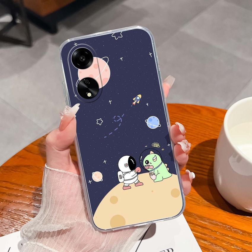 For Oppo A1 A11 A12 A15 A17K Luxury Transparent Lens Protection Cases Mysterious Whale Pattern Shockproof Protective Back Cover Shell For Oppo Housing