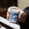 Antique Blue and White Ceramic Gongfu Tea Master Cup