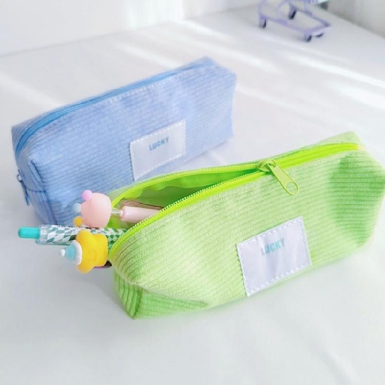 Candy Color Pen Bag Corduroy Pen Case Large Capacity Pencil Bag Japanese Styles Pencil Case School Office Supplies