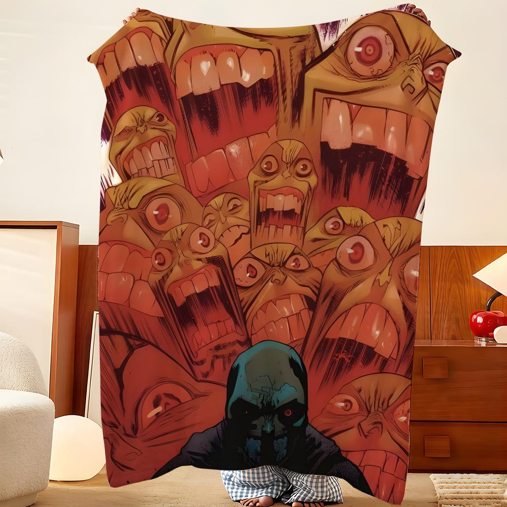 Movie T-The M-Mask Throw Flannel Throw Blanket, Lightweight Cozy, Durable Washable Cute Cool