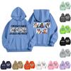 Unisex Hafif Uzun Kollu Baskılı Kapüşonlu Sweatshirt