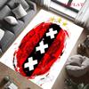 Tappeto con logo AFC Ajax per Soggiorno Camera da Letto Decorazione Divano Casa, Tappetino Antiscivolo per Giochi Bambini