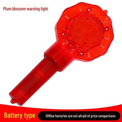 Bloqueo de Carretera de Inducción de Seguridad LED de 31CM: Luz de Advertencia de Tráfico de Flor de Ciruelo Rojo.