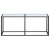 Console Table White Marble Look 180 X 35 X 75.5 Cm Tempered Glass