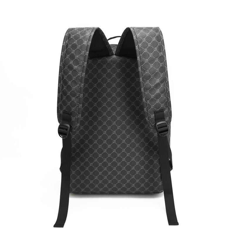 Schoolbag Men's Backpack Simple Personality Fashion Shark Mouth Plaid High School Student College Student Lightweight Computer Backpack School Bag