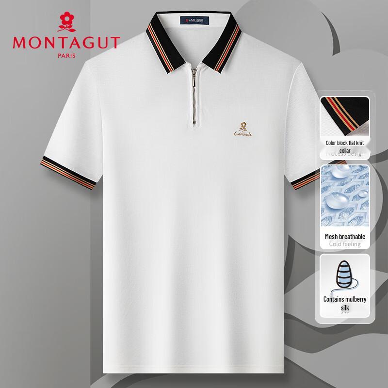 MONTAGUT Men s Summer Breathable Long-Staple Cotton Polo Shirt 2XL /54