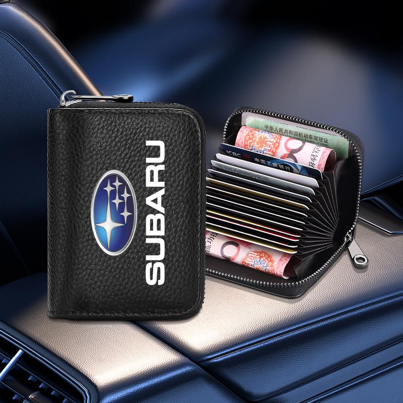 Portofel din Piele Naturală pentru Permis de Conducere Auto, Carte de Identitate, Card Bancar Pentru Subaru Forester Impreza Outback Legacy Tribecacar WRC XV