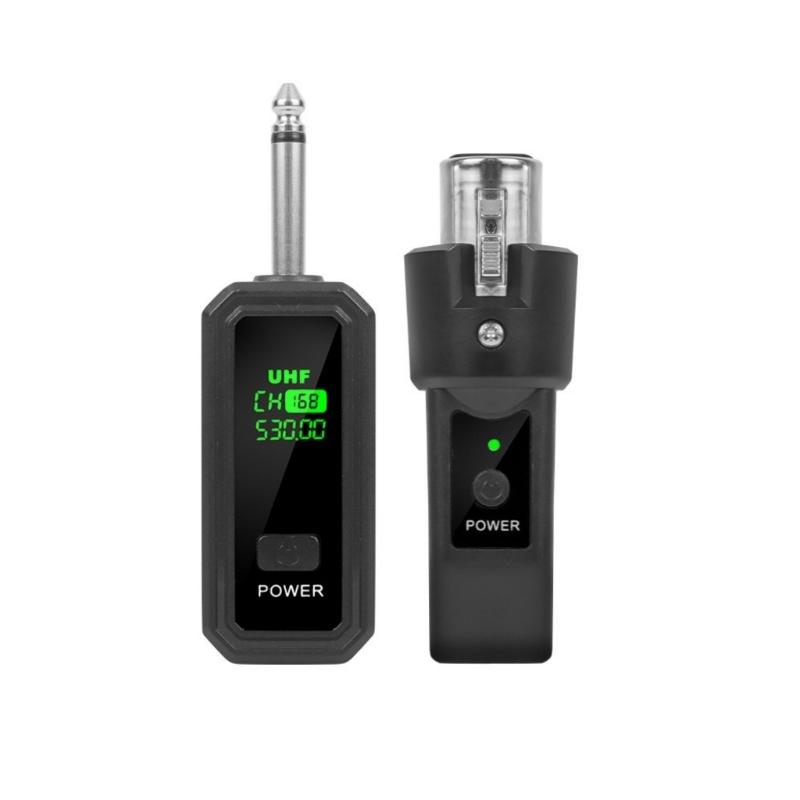 Wireless Microphone Transmitter Receiver 2.4Ghz Microphone Wireless Rechargeable Mic Adapter for Electric Guitar
