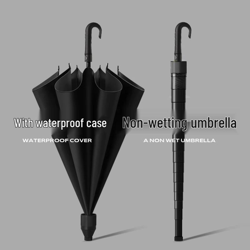 Doppelwandiger winddichter Golfschirm - Extra großer automatischer wasserdichter Schirm mit Hülle für zwei Personen