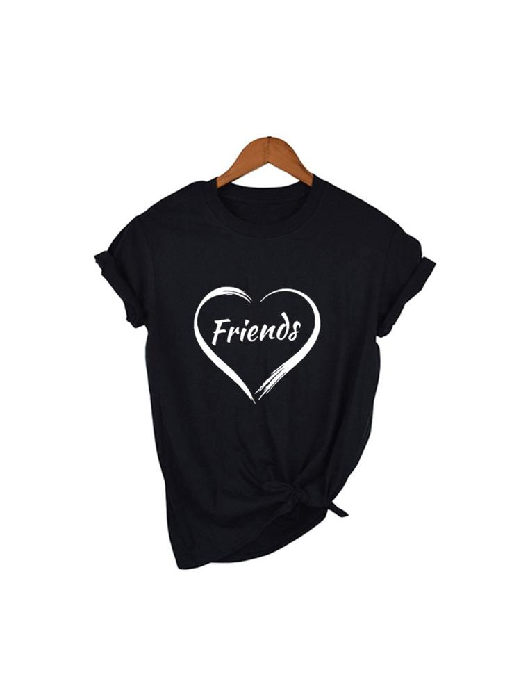 Fashion Unisex Best Friends Tshirt BFF Shirt BFF Matching Tee Friends Gift Tshirt Camiseta Feminina Top Girls Besties Shirts