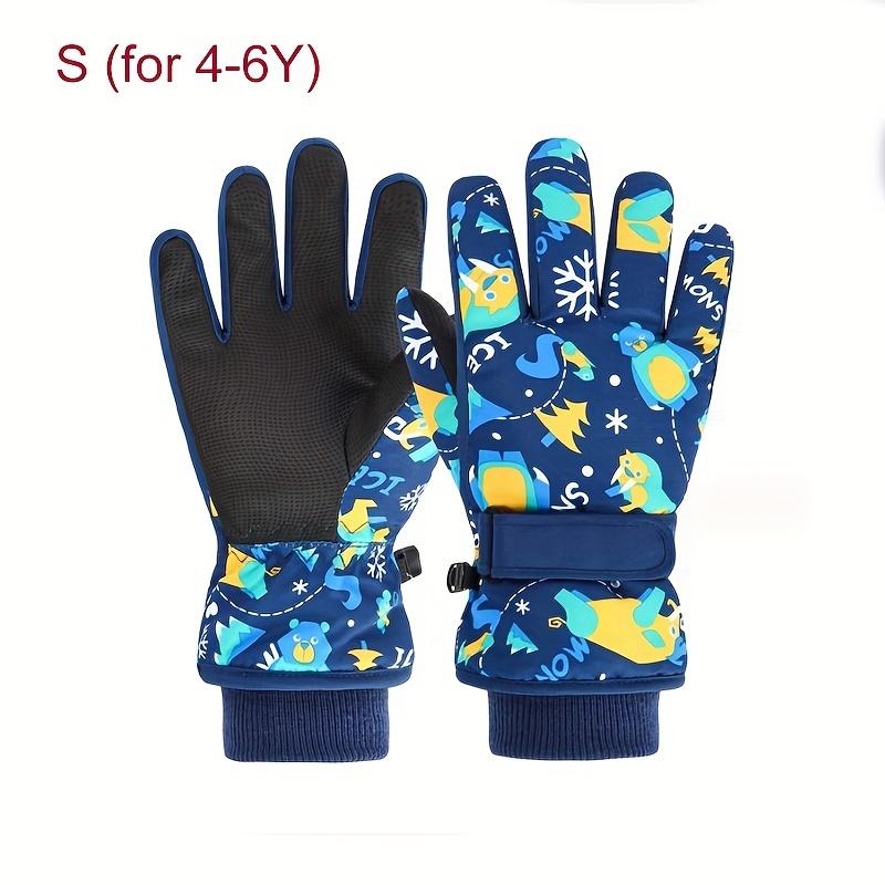 [Warm Ski Gloves] Warm Winter Ski Gloves, 1 Pair | Boys and Girls Snow Play Gloves, Suitable for Children 4-13 Years Old