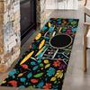Piano Runner Hallway Rug, Black and White Piano Keyboard Notes Notebook Indoor Rug Non-Slip Washable Carpet, Dining Room Carpets
