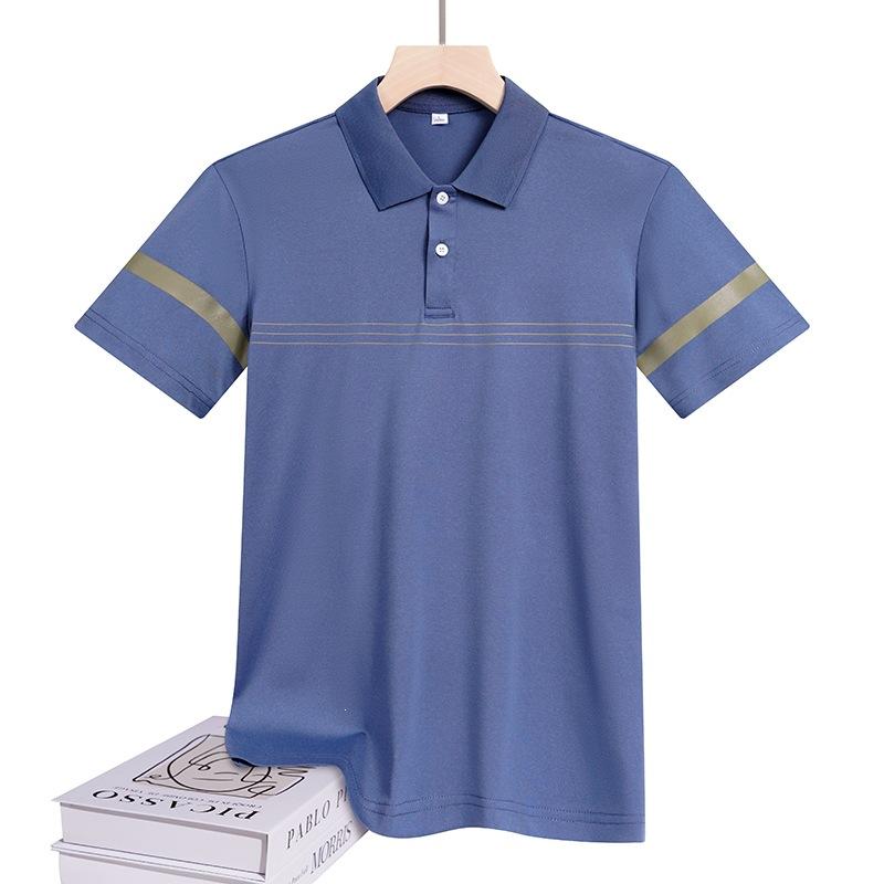 Middle-aged And Elderly Men's Short-sleeved T-shirt Summer Ice Silk Quick-drying Middle-aged And Elderly People Wide