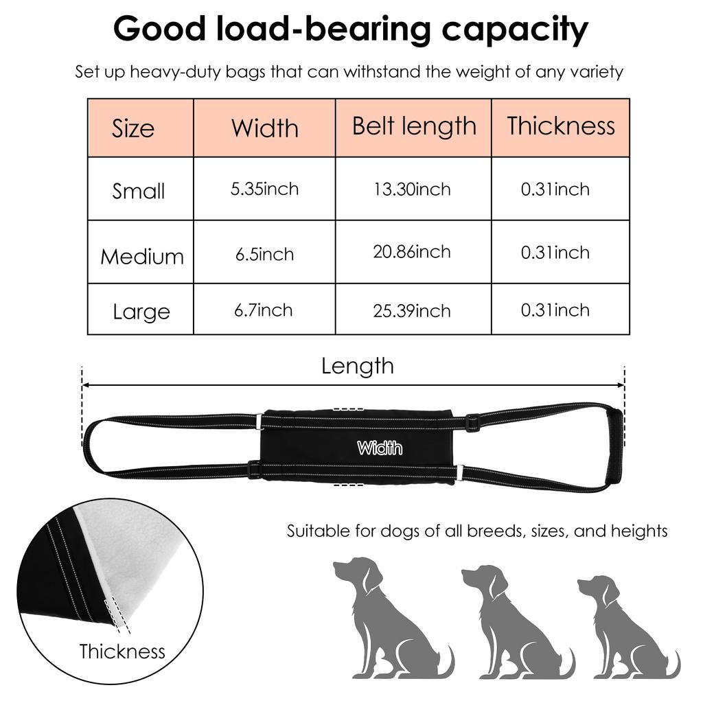 Dog Lift Harness Adjustable Dog Back Leg Sling for Old Disabled Joint Injuries Pet Rear Leg Support Portable Dog Carrier Sling