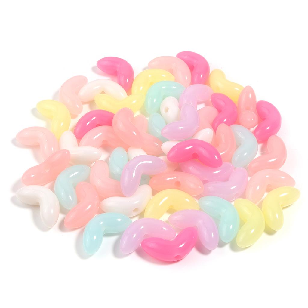 50pcs/lot Tulip Flower Bud Leaf Loose Beads Mix Color Flower Acrylic Beads For Jewelry Making DIY Bracelet Nacklace Accessories