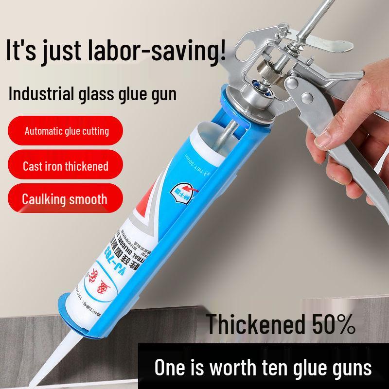 

Universal Silicone Caulking Gun - Labor-Saving, Thickened Glass Glue Applicator 1 Yellow Gun