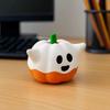 Funny 3D Printed Pumpkin Figurines Cartoon Cute Halloween Ghost Pumpkin Statue Decorative Miniature Sculpture Ornament