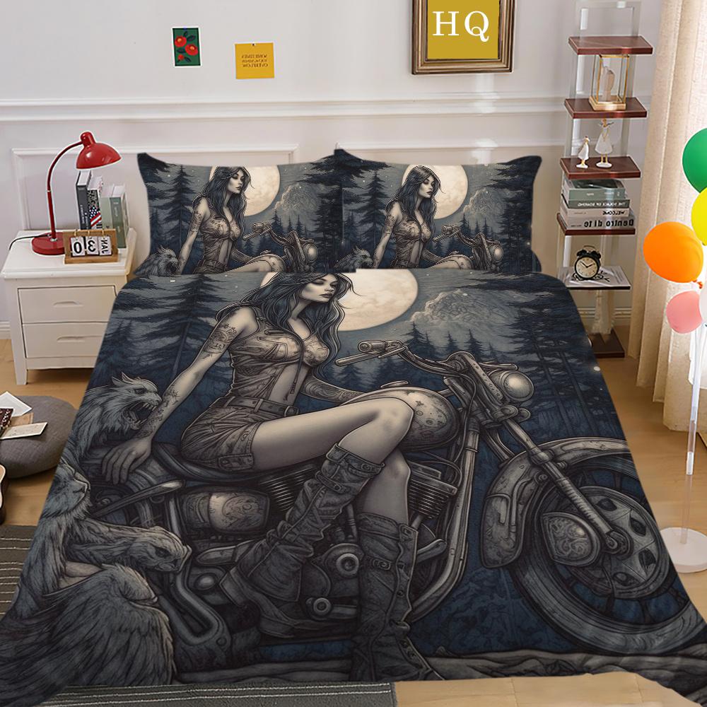 3D Beauty Skull Druck Bettwäsche Twin Size Polyester Tagesdecken Teen Design Mode Heimtextilien