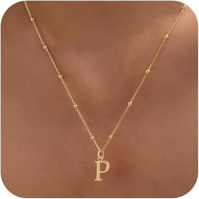 18K Stainless Steel Initial Necklace - Women's A-Z Letters, European & American Trend