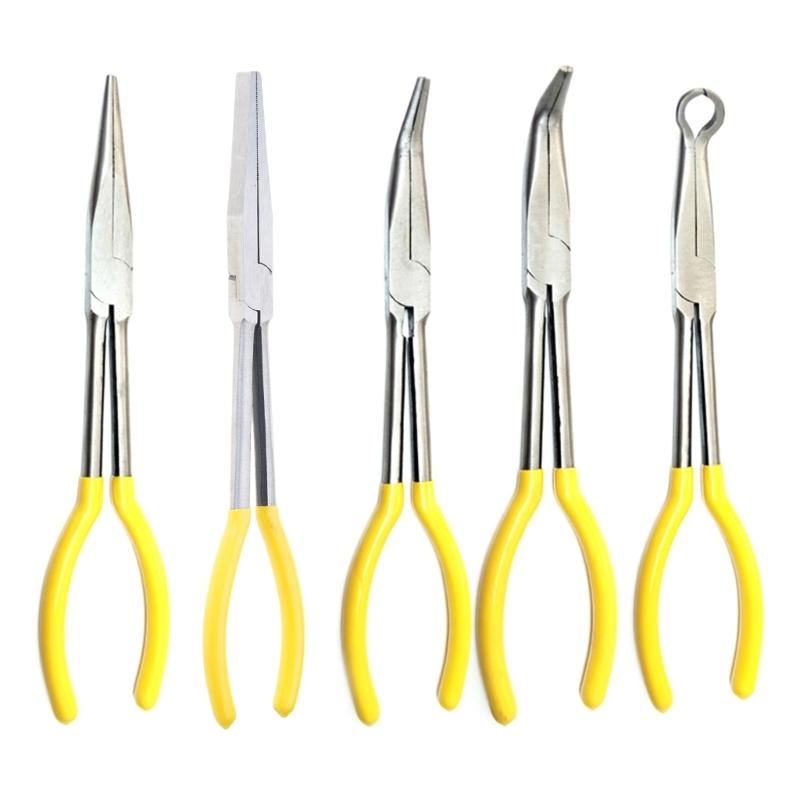 Long Reach Hose Grip Pliers 11Inches Long Nose Pliers Hose Gripper Pliers Spark Plug Boot Removal Pliers Serrated Jaw