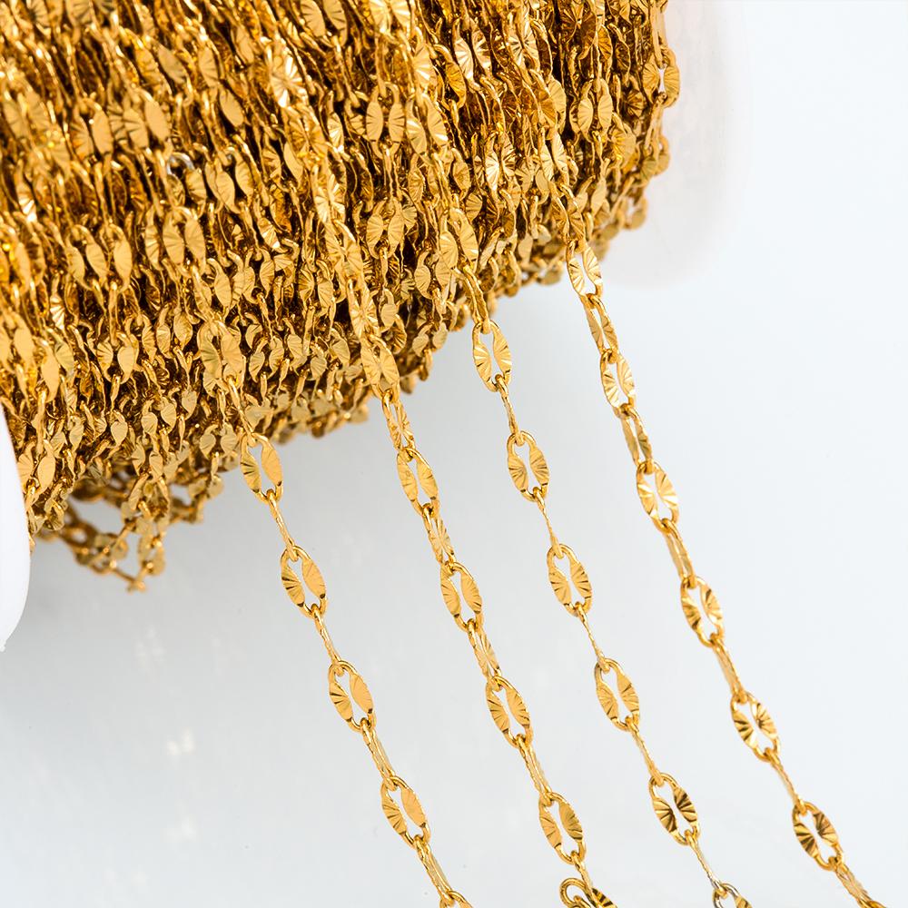 2Meters Multi-Size Stainless Steel Sunflower Thin Chain Radial Lines O Shape Chain Jewelry Making DIY Necklace Bracelet Supplies