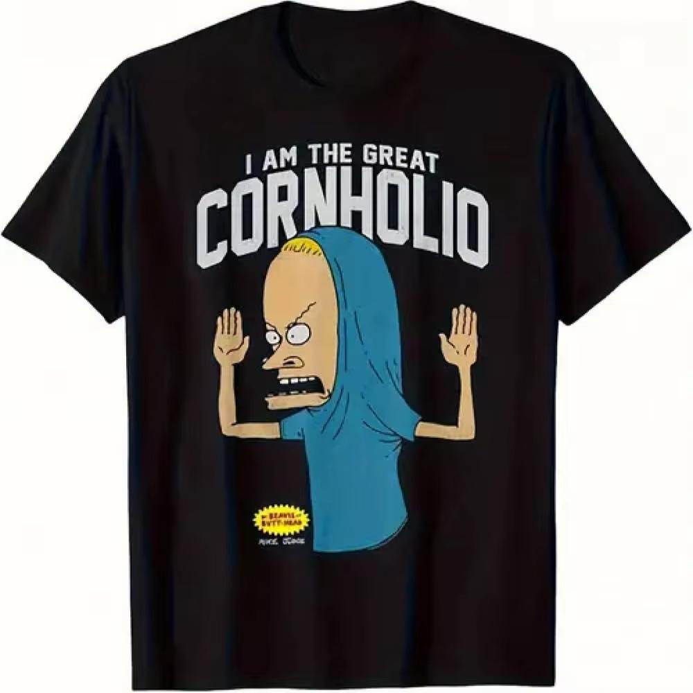 

Vise and Bart I Am The Great Cornholio TShirt Casual Summer Crew Neck with Print Slight Stretch Fabric Perfect for Unisex S
