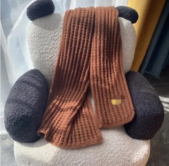 Autumn and Winter Korean Knitted Scarf Soft Thick Solid Color Warm Scarf for Women Couples Students Christmas Gift