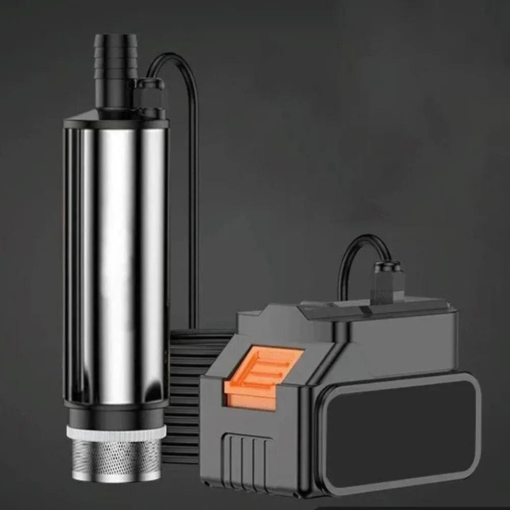 For DAYI Battery Operated Submersible Pump 60W Cordless Water Transfer Pump 3-5m Head 50-80 L/min Flow Stainless Steel