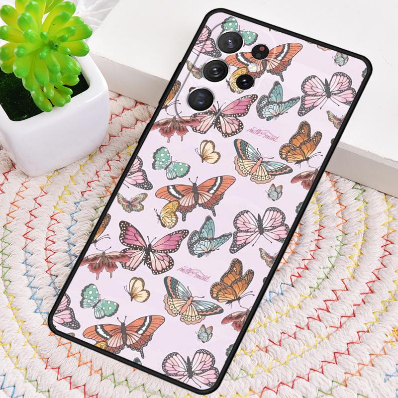 Cute Aesthetic Butterfly Phone Case for Samsung Galaxy note 10 pro S26 Ultra S23 S24 FE S25 S21 S22 PLUS shockproof Cove