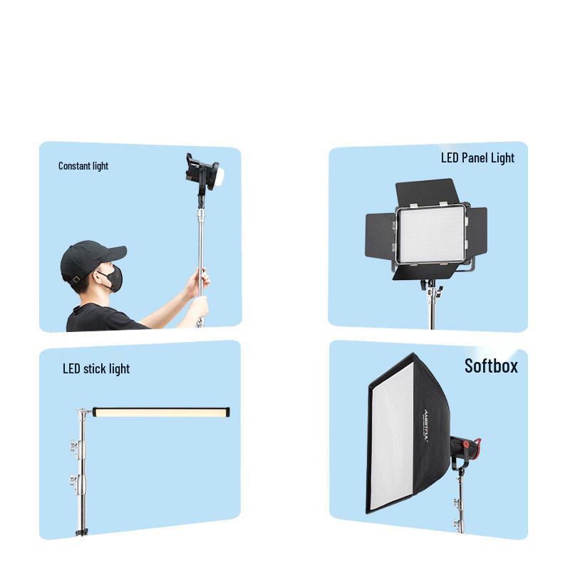 Ambitful AS-400 PRO Stainless Steel Pneumatic Light Stand for Photography and Broadcast