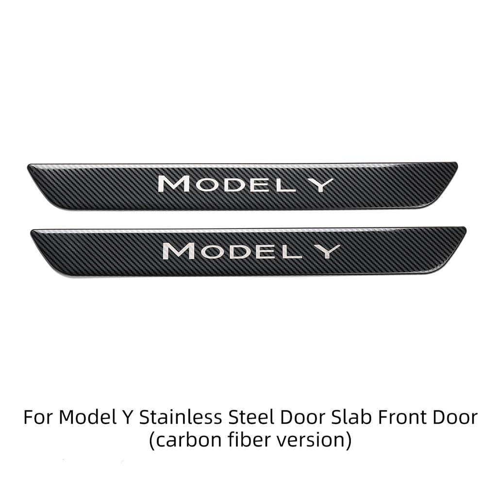 LUCKEASY Modyfikacja Dla Tesla Model 3 Y Samochodowy Nakładka Ochronna Progu Drzwi Dekoracja Progowa Stal Nierdzewna Ochrona Bagażnika