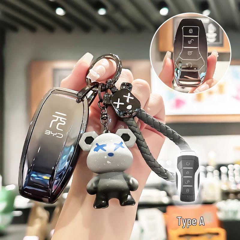 BYD Key Case for Han, Dolphin, Seagull, Mini, Yuan, Tang, Song Pro, and Qin Plus.
