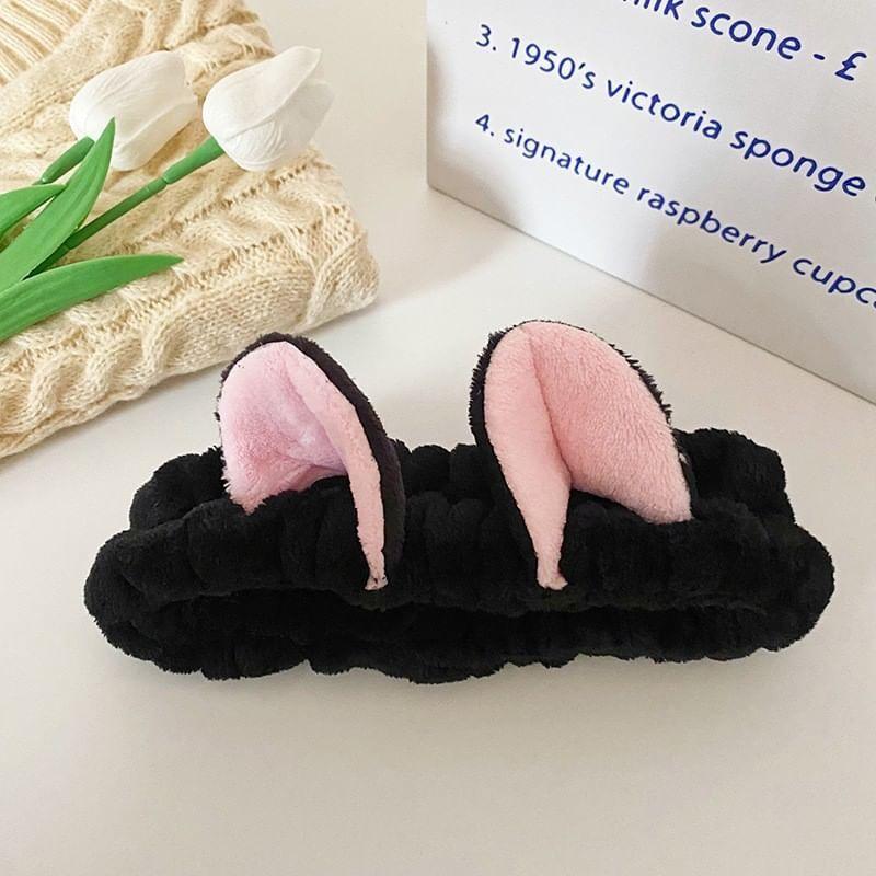 Honeyfluff - Chenille Animal Ear Face Wash Headband