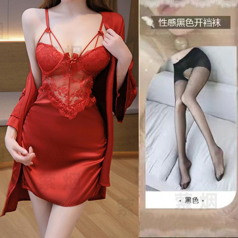 Sexy lingerie sexy lace section uniform seduction perspective passion pure lust nightdress suit
